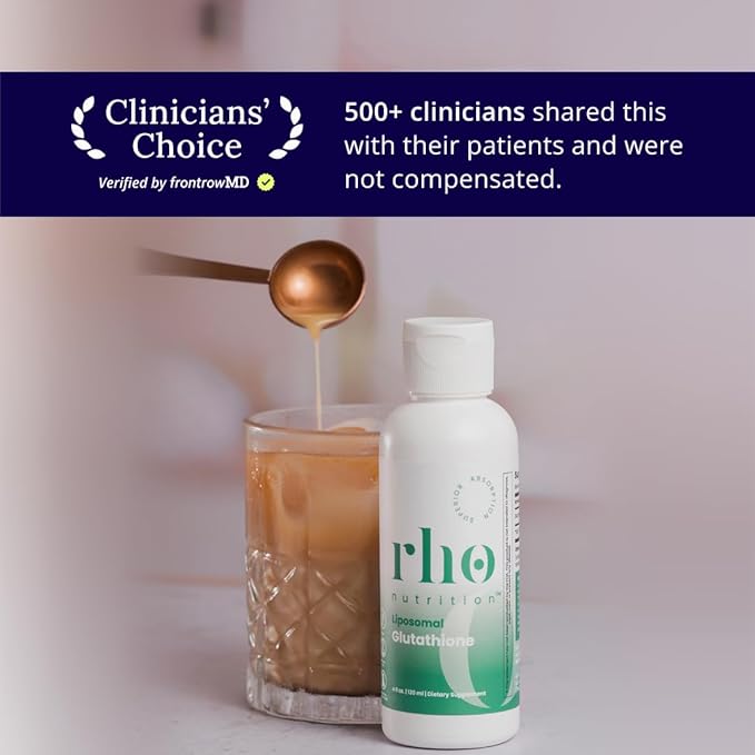 Rho Nutrition Liposomal Glutathione - Ultra High Absorption Liquid Glutathione Supplement - Supports Natural Detoxification Immune System Skin Health Mental Clarity &amp Overall Well-Being - 6-Pac