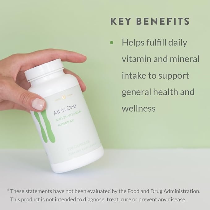 Holistic Health All in ONE Multi Vitamin and Mineral for Antioxidant Boost Multi Minerals Supplement for Supporting Methylation and Immunity Boost 120 Capsules