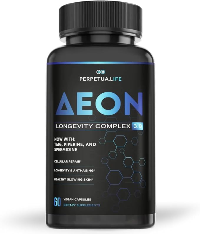 AEON Liposomal NAD+ Longevity Complex with NAD+ NR Resveratrol Quercetin Fisetin L Theanine TMG EGCG Spermidine Astragalus Anti-Aging Supplement Vegan 60 Capsules