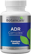 Professional Botanicals Adrenal Complex Supplement – Supports Healthy Adrenal Function Stress Relief and Energy Levels – 90 Vegetarian Capsules