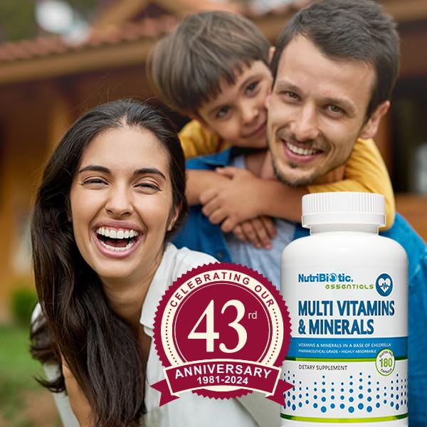 NutriBiotic – Multi Vitamins &amp Minerals 180 Ct Capsules (Formerly Hypoallergenic Multiple) | 72 Pure Trace Elements in a Base of Chlorella | Pharmaceutical-Grade &amp Highly Absorbable | Gluten