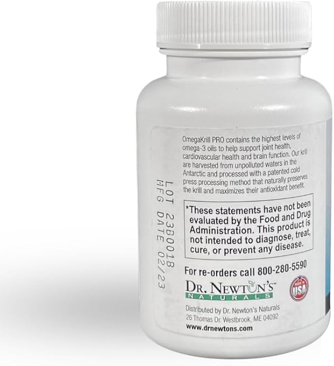 Dr. Newton’s Naturals OmegaKrill Pro EPA &amp DHA Omega 3 Pristine Krill Oil – Brain Joints Eyes - 60 Softgels
