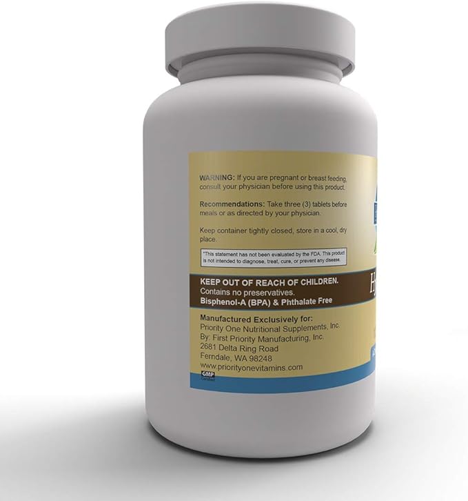 Priority One Vitamins Hypo Gest 120 Tablets - Mega Clinical dose of a Two Phase Formula that Provides enzymes to Maintain Healthy Digestion and intestinal Enzyme Activity.*