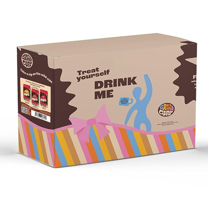 Crazy Cups Flavored Holiday Ground Coffee Variety Pack Includes Holiday Spice White Christmas Caramel Eggnog in 10 oz Bags 3 Pack