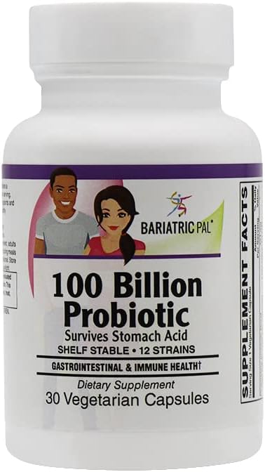 BariatricPal Probiotic 100 Billion CFU Gastrointestinal &amp Immune Health Capsules (30ct)