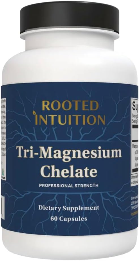 Tri-Magnesium Chelate - 3-Form Highly Absorbable Magnesium for Muscle Relaxation Energy &amp Heart Support | Gentle on Stomach | Non-GMO Gluten Free | 180 Capsules