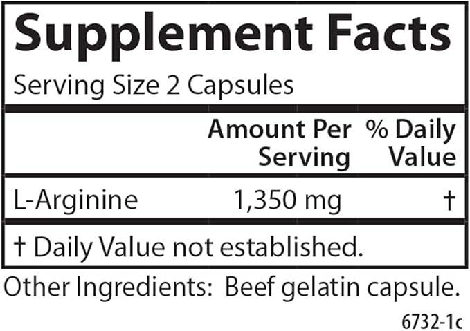Carlson Laboratories L-Arginine 180 Capsules 0.3 Pound
