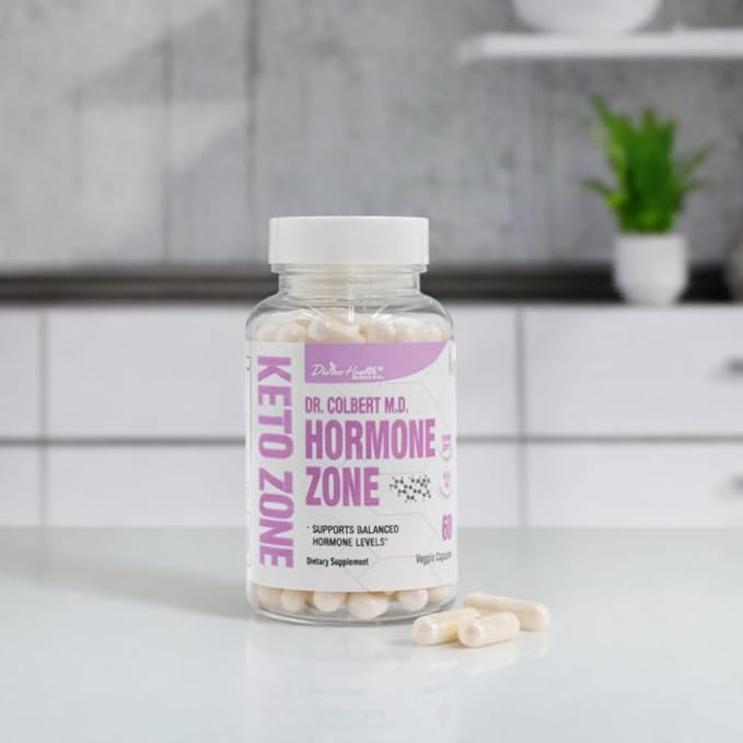 Dr. Colbert MD Hormone Zone | by Divine Health | 150mg of DIM | 100mcg of Vitamin K2 | 1000IU of Vitamin D3 | 60 Day Supply | 60 Capsules