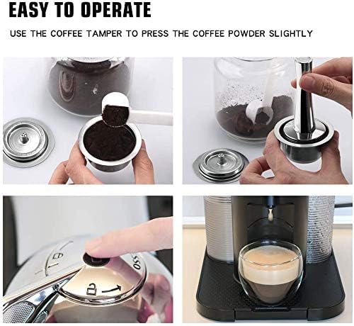 Stainless Steel Metal Coffee Capsule Compatible with Nespresso Vertuoline Pod Holderfit for Vertuolline GCA1 ENV135 (BIG CUP 8OZ with Tamper)