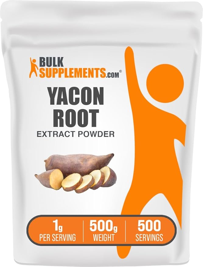 BulkSupplements.com Yacon Root Extract Powder - Sugar Substitute Natural Fiber Sweetener - Gluten Free 1g per Serving 500g (1.1 lbs) (Pack of 1)