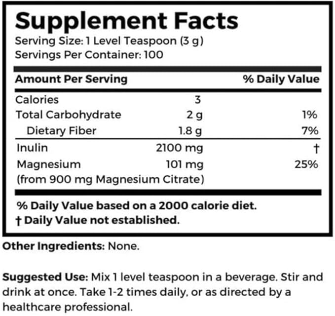 Dr. Clark Inulin Powder (FOS) – Prebiotic Soluble Fiber for Gut Health 300g – Supports Digestive Health &amp Regularity
