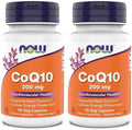 Now Supplements - CoQ10 (Coenzyme Q10) 200 mg Supports Cardiovascular Health* Kosher Vegan 90 Vegetarian Capsules (Pack of 2)