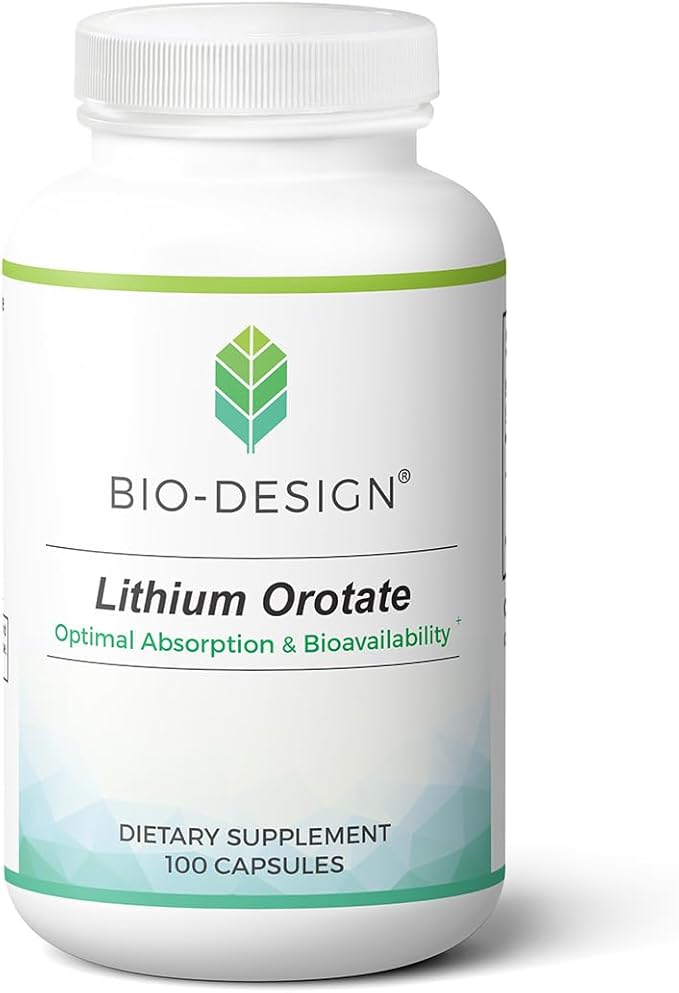 Lithium Orotate - Bioavailable Chelated Mineral Supplement - 5 mg per Capsule - Supports Brain Health Cognition &amp Mood - 100 Capsules