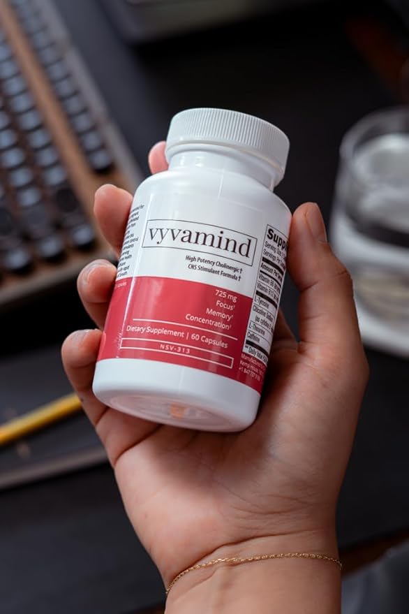 Vyvamind Cognitive Stimulant &amp Focus Aid Nootropic for Enhanced Concentration &amp Mental Clarity Brain Support with Caffeine L-Theanine Fast-Acting Productivity Boost 60 Capsules