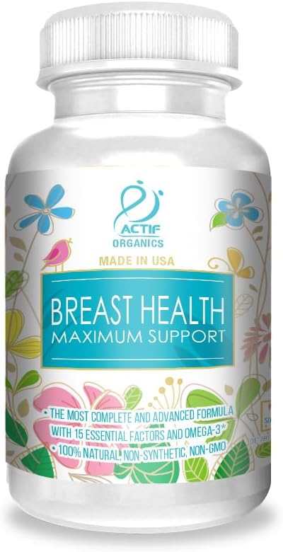 ACTIF Breast Health Maximum Support with 15 Advanced Factors and Omega-3 - Non GMO Made in USA 90 Count