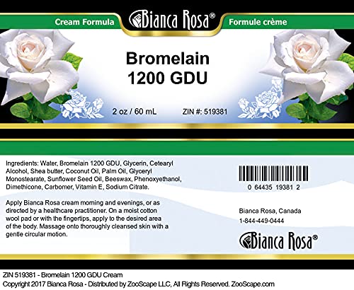 Bianca Rosa Bromelain 1200 GDU Cream (2 oz ZIN: 519381) - 3 Pack