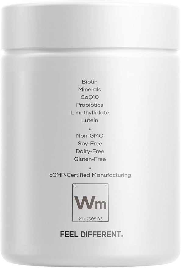 Codeage Women’s Multivitamin Platinum - Vitamins A D3 K1 K2 B12 &amp Minerals CoQ10 Skin Hair &amp Nails Complex Collagen Botanicals Probiotics Fermented Greens Lutein Astaxanthin - 90 Caps