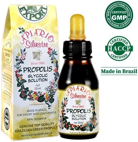 Official Distributor - 3 Bottles of Apiario Silvestre Brazilian Green Bee Propolis Liquid Glycolic Extract-Non Alcoholic Wax Free Sugar Free