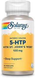 SOLARAY 5-HTP Plus St John's Wort - 30 Enteric-Coated Capsules - 100 mg - 30 Servings