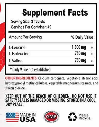 Muscle Pump Supplements - BRANCHED Chain Amino Acid - BCAA 3000MG - bcaa unflavored Natural - 2 Bottles 240 Tablets