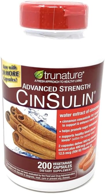 IKJ Advanced Strength Cinsulin Cinnamon Chromium Picolinate Vitamin D3 Cinnamon 500 Mg Chromium Picolinate 400 Mcg Vitamin D3 500 Iu 200 Capsules