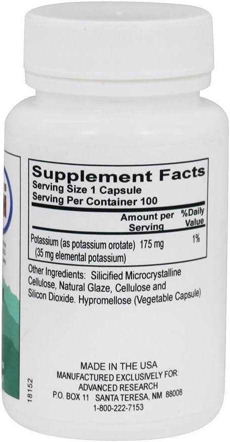 Potassium Orotate 175 Milligrams 200 Veg Capsules