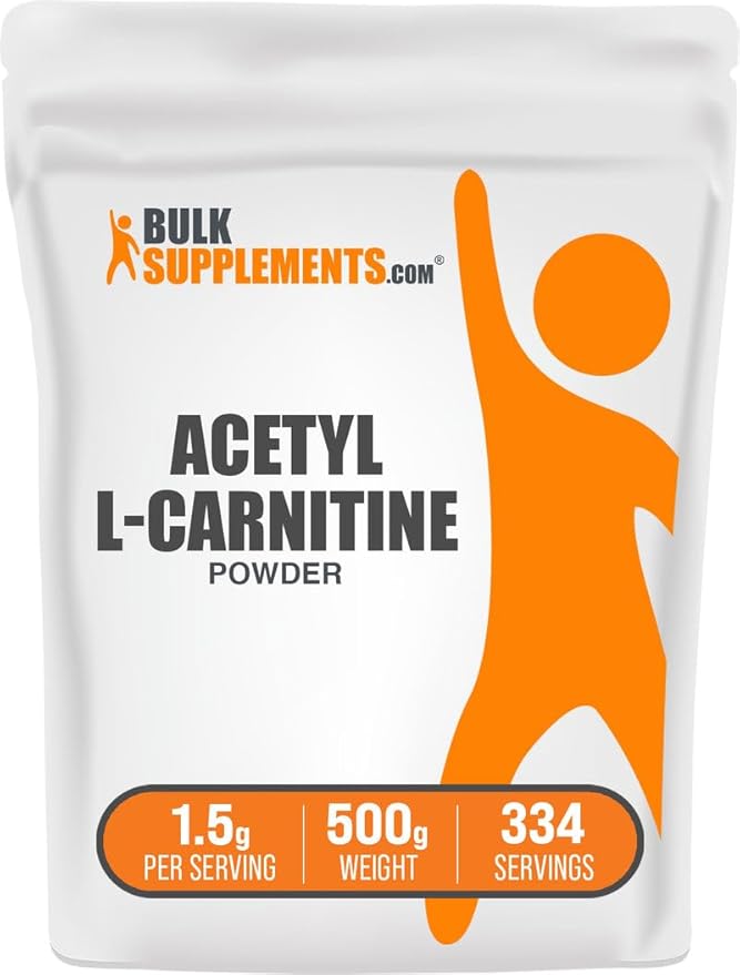 BulkSupplements.com Acetyl L-Carnitine Powder - as ALCAR HCl Carnitine Supplement - Gluten Free 1.5g per Serving 500g (1.1 lbs) (Pack of 1)