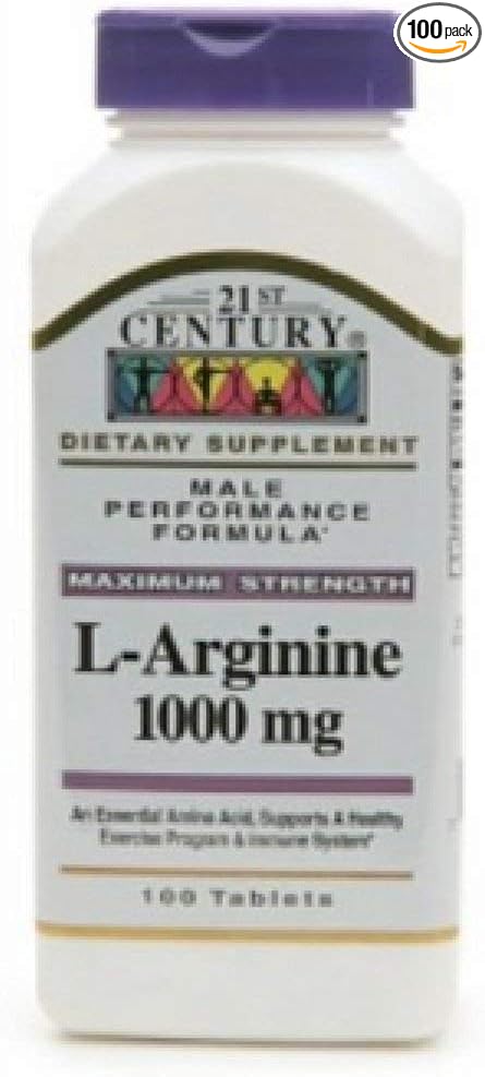 21st Century L-Arginine 1000mg Maximum Strength 100 ea (Pack of 8)