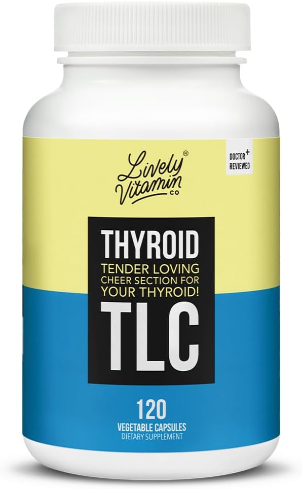 LIVELY VITAMIN CO. Thyroid TLC - 3 Types of Iodine - Improved Thyroid Function &amp Support - Doctor Formulated - Boost Energy - Hormone Synthesis - Deficiency - Cleanse - Immune Support - 120 Capsul