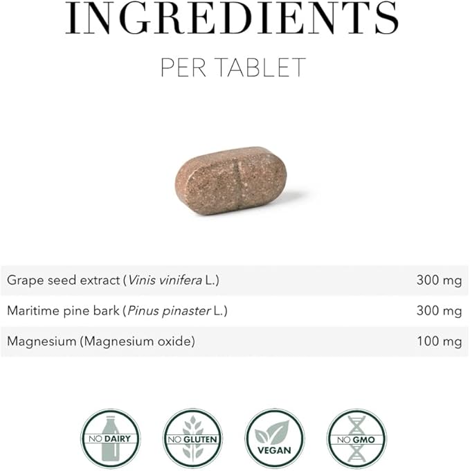 NEW NORDIC Active Legs Strong Grape Seed Maritime Pine Bark Magnesium Non-GMO and Gluten Free 30 Count (Pack of 1)