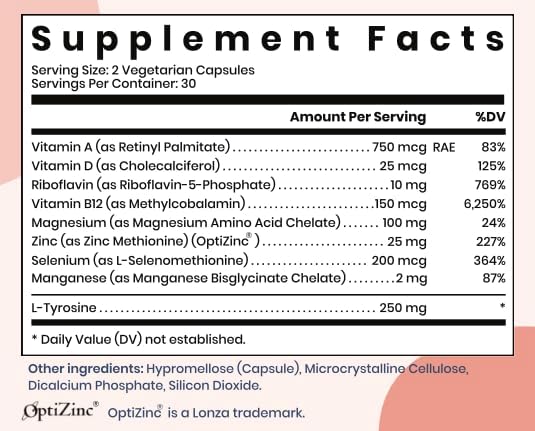 Paloma Iodine-Free Thyroid Support Supplement – Boost Energy Metabolism &amp Focus | Doctor-Formulated with Selenium Zinc &amp Essential Nutrients | Vegetarian Gluten-Free Non-GMO – 60 Capsules