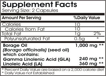 Borage Oil Concentrate Emulsified Dry 1000mg // 100 Capsules // Pure // by PureControl Supplements