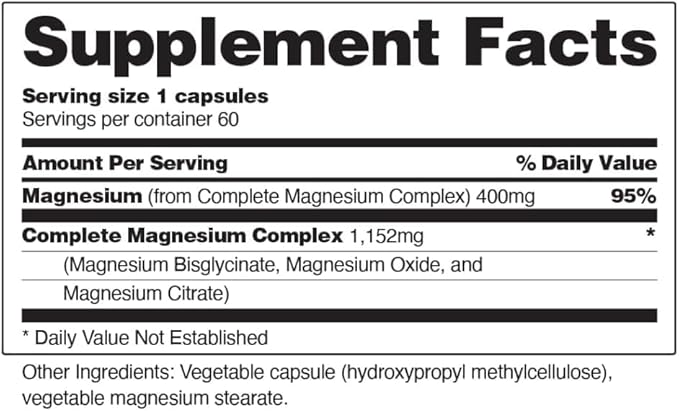 Snap Supplements Cholesterol Health + Magnesium Complex Bundle 60 Vegetarian Capsules Each