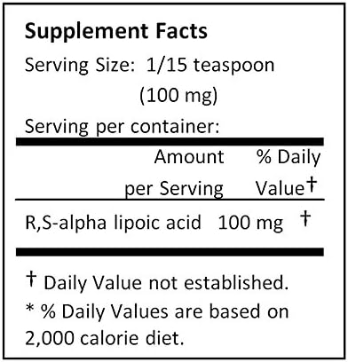 Pure ALA RS- Alpha Lipoic Acid Powder (250 Grams (8.8 oz))