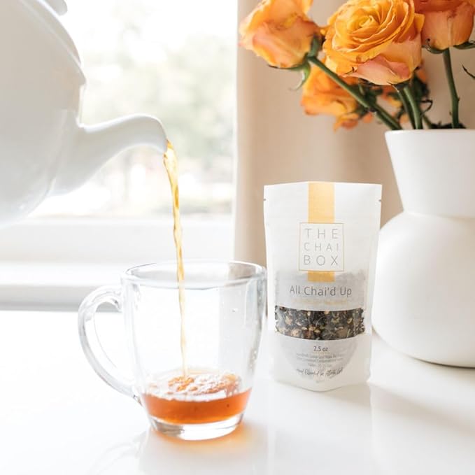 The Chai Box Loose Leaf 100% Organic Black Tea - Featured in Oprah's Favorite Things | Caffeinated Black Tea with Ginger Cinnamon Clove Fennel &amp Cardamom (Pack of 1) 6 oz | Makes 25 Cups | Smal