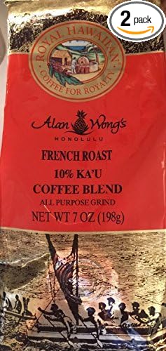 Royal Hawaiian - Chef Alan Wong's 10% Kau French Roast Ground Coffee 7 oz by Royal Hawaiian Coffee Company