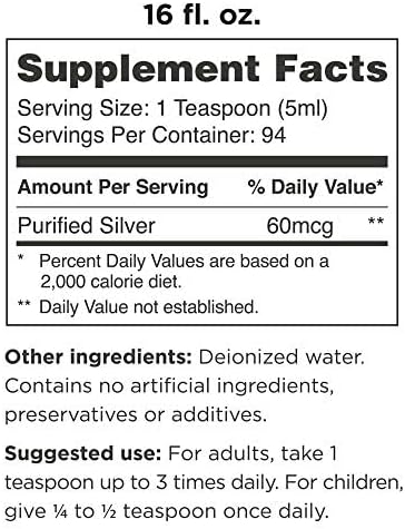 Optivida Health Nano Colloidal Silver Liquid (1 LB) – Immune Support Supplements with Silver Hydrosol Liquid for Immune Support Colloidal Silver for Immune System 10 PPM.