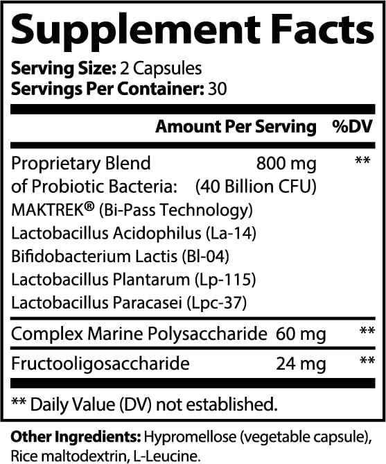 Probiotic 40 Billion CFU with Prebiotics Digestive &amp Immune Support Supplement Multi-Strain Gut Health Formula Natural Balance for Men &amp Women Daily Probiotic Capsules