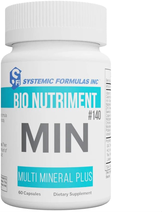 Systemic Formulas MIN #140 Multi Mineral Plus – 60 Capsules | Essential Mineral Complex for Daily Wellness Cellular Replenishment &amp GeoMetal™ Keychain Pill Holder (Pack of 3)