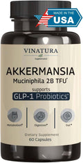 VINATURA Akkermansia Probiotic - Akkermansia Munciniphila Supplement GLP-1 Supplement - 60 Capsules