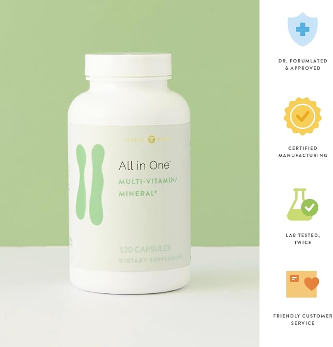 Holistic Health All in ONE Multi Vitamin and Mineral for Antioxidant Boost Multi Minerals Supplement for Supporting Methylation and Immunity Boost 120 Capsules