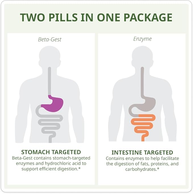 NeoLife - Beta-Zyme Digestive Enzyme Blend Tablet - Plant-Sourced Digestive Enzymes Betaine Hcl Ox Bile Digestion Supplements - 30 Packets