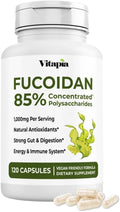 Vitapia Pure Fucoidan 85% Brown Seaweed Extract for Immune Strong Cellular Health Digestive Support - 1000mg Fucoidan Per Serving - 120 Veggie Capsules Non-GMO Gluten-Free Vegan-Friendly