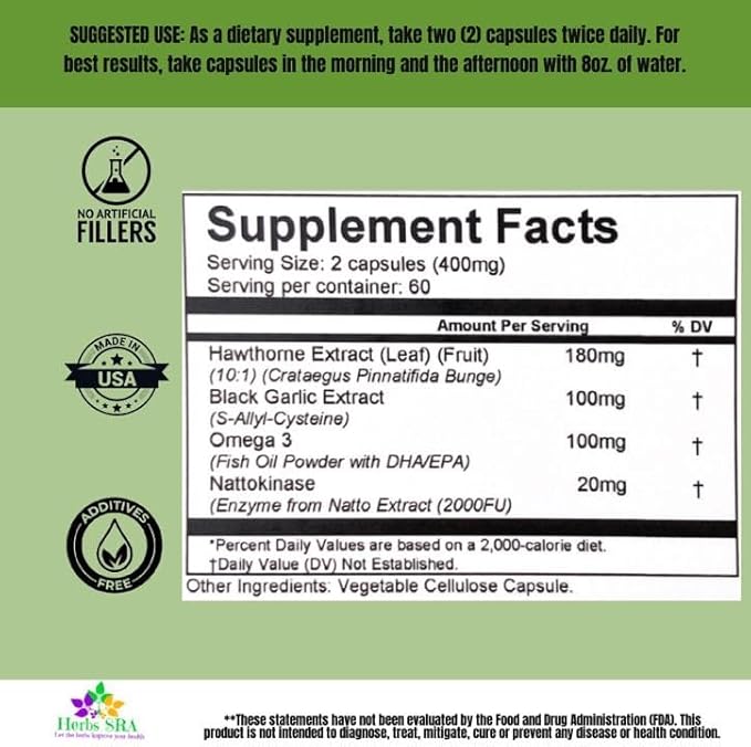 CARDIOCLEAN Omega-3 and Black Garlic Supplement – Supports Healthy Cholesterol Triglycerides &amp Circulation – Daily Cardiovascular Wellness Formula – 120 Vegetarian Capsules