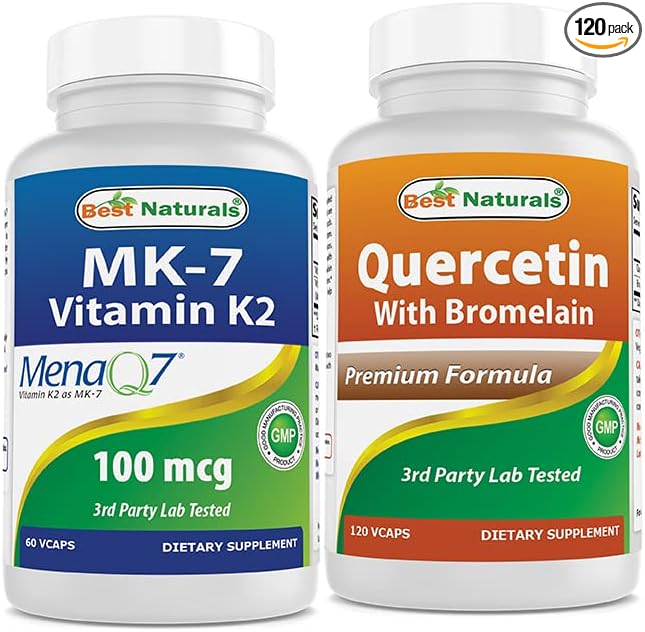 Best Naturals MK-7 100 mcg &amp Quercetin with Bromelain
