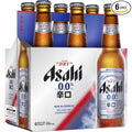 Asahi Super Dry 0.0 Non Alcoholic (Pack of 6) 11.2oz Bottles 330 ML Zero Alcohol Beer Premium Japanese Beer Beverage