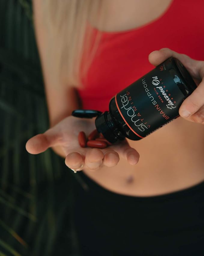 Smarter Brain Support Nootropic Supplement Made with Alpha-GPC L-Tyrosine &amp Acetyl L-Carnitine ALCAR Flaxseed Oil ALA DHA 60 Softgel Energy Pills