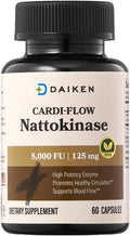 DAIKEN Nattokinase 5000 FU High Potency Nattokinase Supplement Non-GMO &amp Vegan Lab Tested 60 Capsules