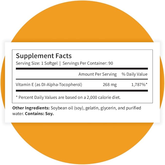 Pattern Wellness Vitamin E 400 IU – Supports Antioxidant Immune &amp Cellular Health – 90 Softgels 3rd Party Lab Tested