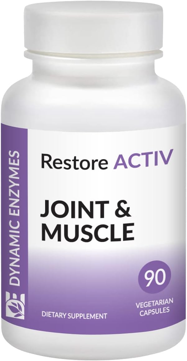 Restore ACTIV Systemic Enzymes – Acid-Resistant Serrapeptase 90000 SPU + Nattokinase 400 FU – Protease Blend for Muscle Joint &amp Tissue Support – Supports Healthy Circulation – 90 Veg Caps